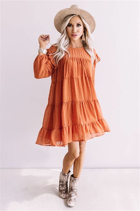 Pumpkin Spice Splendor Shift Dress In Pumpkin You Are Sure To Look