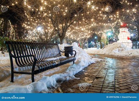Park Bench In Winter Stock Photo Image Of Snow Cold 49976296