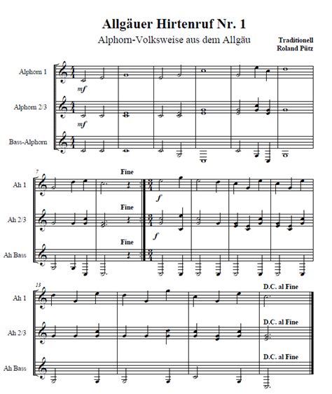 Gemischter chor (sab) a cappella. Alphörner