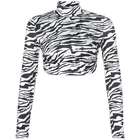 zebra pattern sexy backless rave outfit turtleneck long sleeve wanahavit
