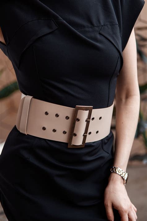 Black Leather Wide Belt For Women Big Buckle Dress Belt Etsy