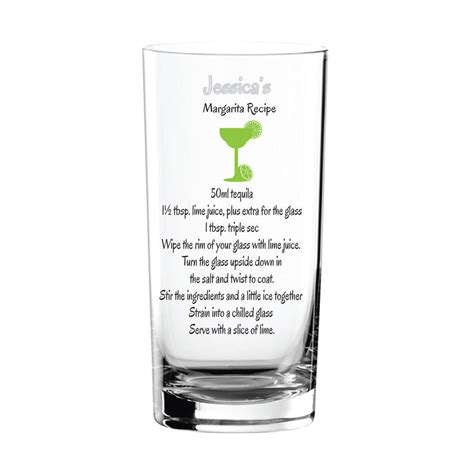 Personalised Cocktail Recipe Glass By The Letteroom
