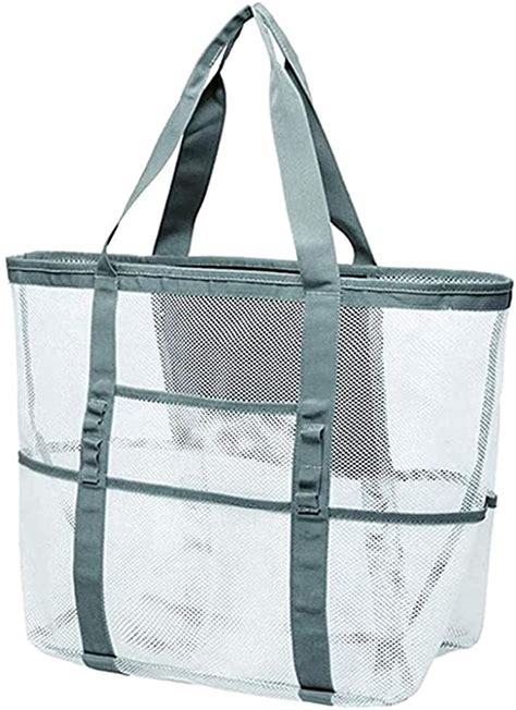 Breale Large Capacity Summer Mesh Beach Bag Zipper Handbags Lightweight