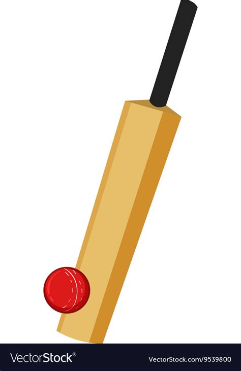 Cricket Equipment With Bat And Ball Royalty Free Vector