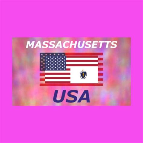 Deep Bright Massachusetts State Flagusa Flag Combo Image Combo Image
