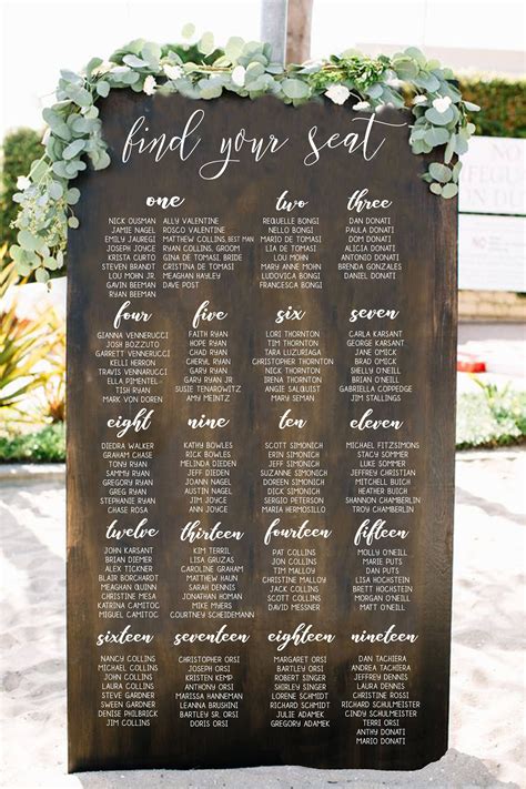 Seating Chart Goals Wedding Seating Chart Sign