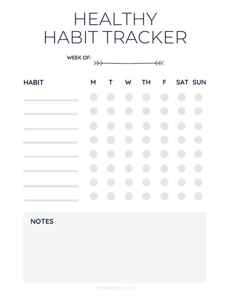 Healthy Habit Tracker Printable Navy Etsy