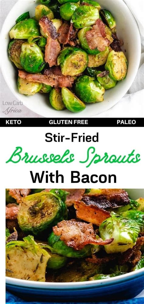 We are a big fan of sprouts, and mixing them with bacon, always results in one of the best side dishes! Stir-fried Brussels Sprouts with Bacon | Recipe | Sprouts with bacon, Low carb appetizers, Bacon