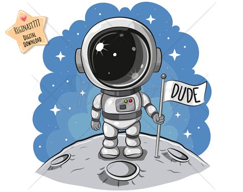 Cute Astronaut Clipart Astronaut Clip Art Cute Kids Print Etsy