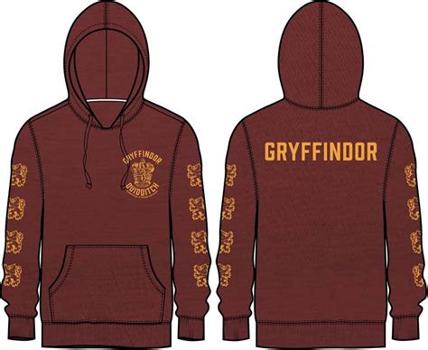 Harry Potter Gryffindor Quidditch Pullover Hooded Sweatshirt Small