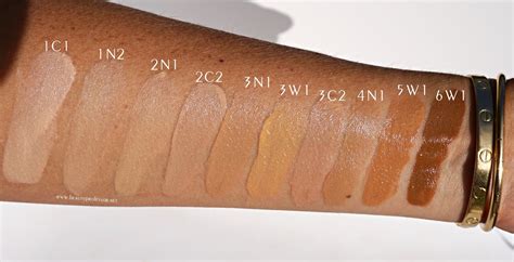 Swatch Estee Lauder Double Wear Colour Chart