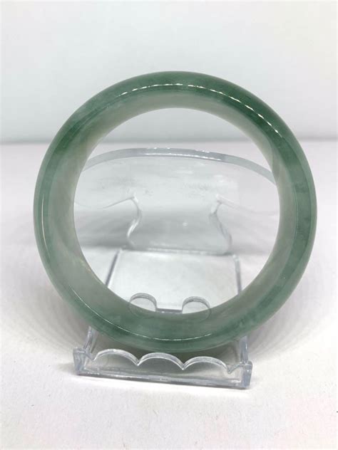 Jade Bangle Fu Rong 芙蓉 texture of Grade A Myanmar Jadeite Bangle with
