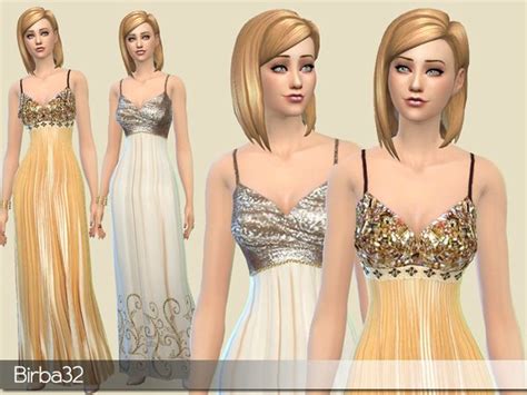 The Sims Resource Golden Dresses By Birba32 • Sims 4 Downloads Sims