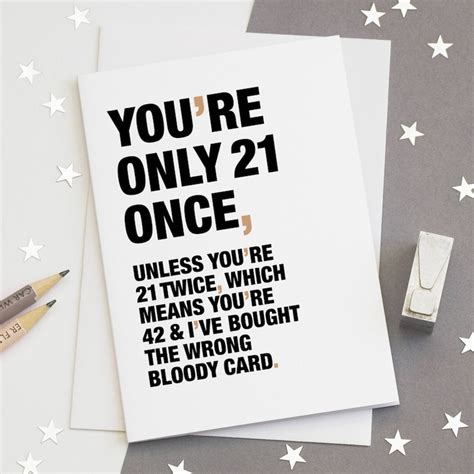 Funny 21st Birthday Card Sarcastic 21st Card Happy 21st Birthday Witty