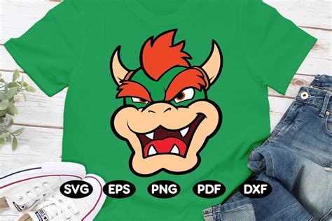 Bowser Face Nintendo Mario Bros In Svg Png Dxf Eps Pdf Format Etsy