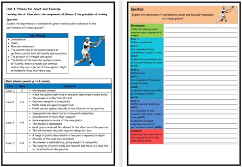 Btec Sport Level 2 Unit 1 Components Of Fitness 2 Structure Strip