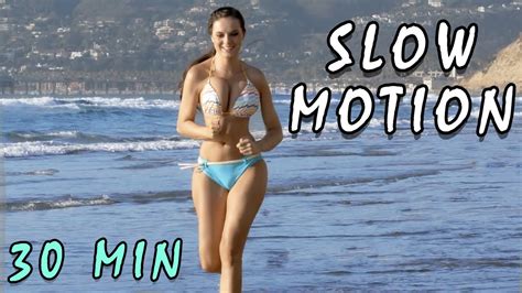 Sexy Hot Girl In Bikini Running On The Beach In Slow Motion Miami