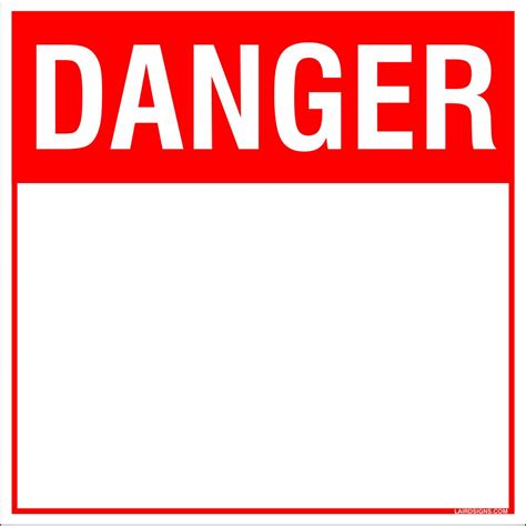 Danger Blank Small Mine Safety Signs