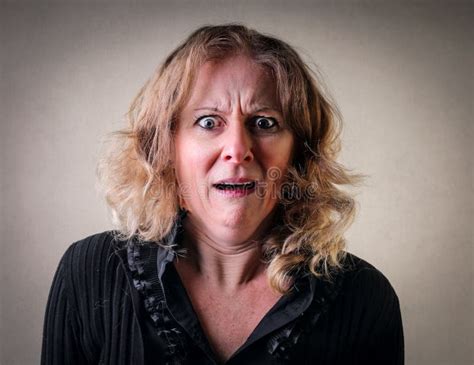 Woman With A Terror Expression Stock Image Image 67496589