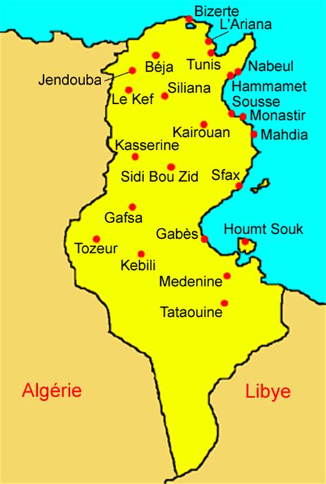 carte interactive de la Tunisie
