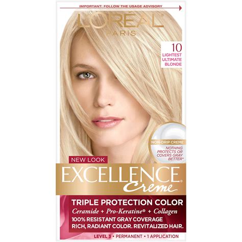 Loreal Paris Excellence Creme Permanent Triple Protection Hair Color 10 Lightest Ultimate