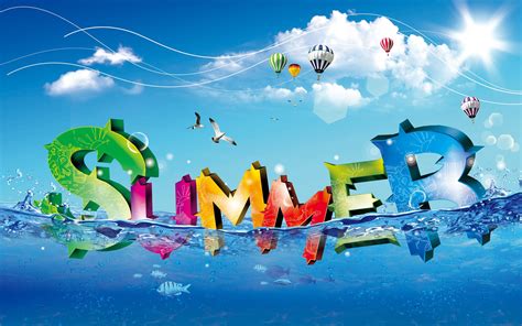 Free Scenery Wallpaper Colorful Summer Letters Throwing