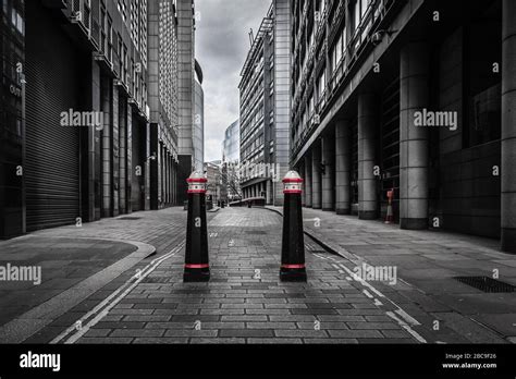 A Deserted Street In The City Of London During The Coronavirus Pandemic