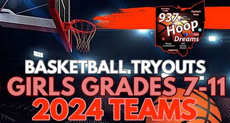 937 Hoop Dreams 2024 Basketball Tryouts Bales Arena Dayton September 24 To March 31