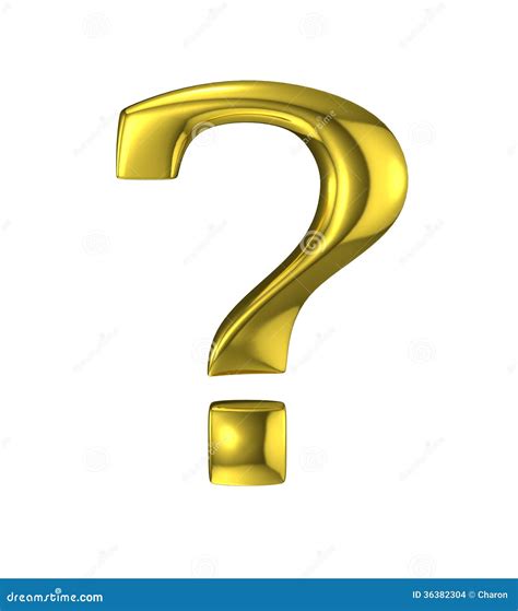 Golden Question Mark Metallic Sign Stock Images Image 36382304