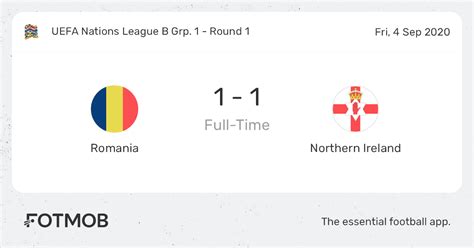 Romania Vs Northern Ireland Uefa Nations League B Grp 1 On Fri Sep 4 2020 1845 Utc