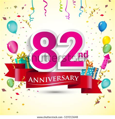 82nd Years Anniversary Celebration Design T Stock Vector Royalty
