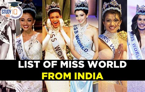 List Of Miss World From India 1951 2023 Winners List