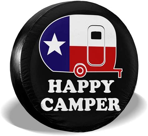 Happy Camper Spare Wheel Tire Cover Waterproof For Trailer Rv Suv Truck