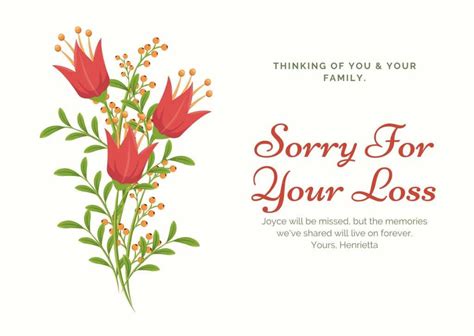 Sorry For Your Loss Card Template Best Business Templates