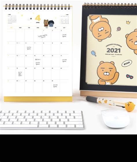 Po Kakao Friends 2021 Desktop Calendar Hobbies And Toys Stationery