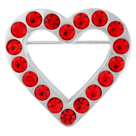 Rhinestone Red Heart Pin Pinmart