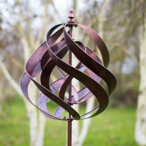 Copper Effect Spiral Wind Spinner Black Country Metalworks