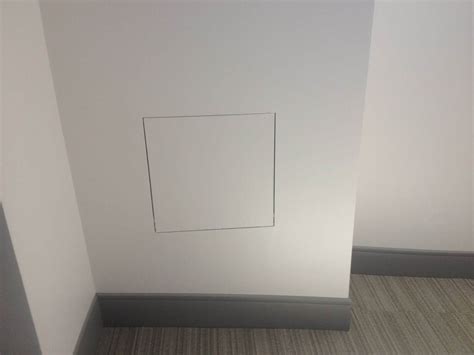 The fixing details are simplified for easy access. 12" x 12" Drywall Inlay Access Panel with Fully Detachable ...