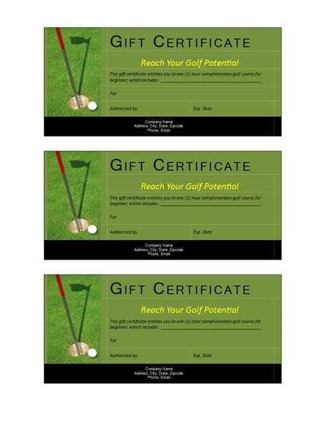 Golf lessons are arguably the most efficient way to improve as a golfer. Golf Gift Non Cash Value voucher - Download this free ...