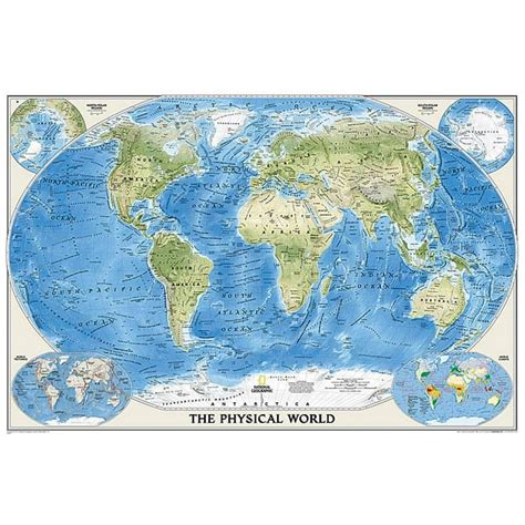 National Geographic World Physical Wall Map 4575 X 305 Inches