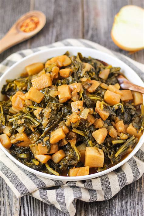 Sweet And Spicy Turnip Greens Pink Owl Kitchen