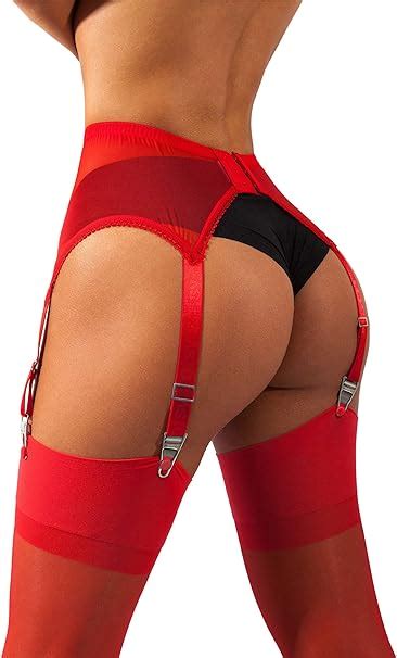 Amazon Sofsy Mesh Garter Belt With Straps For Stockings Lingerie