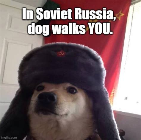 In Soviet Russia Dog Walks You An Homage To Yakov Smirnoff Imgflip