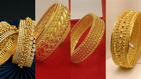Bridal Broad Bangles Designs In Gold Youtube