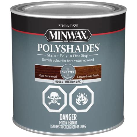 Minwax 236ml Polyshades Mission Oak Gloss Alkyd Stain Home Hardware