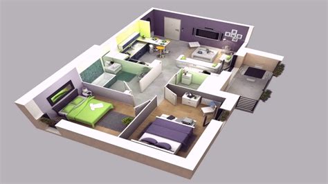 Build and move your walls and partitions. House Plan Design 3d 4 Room - YouTube