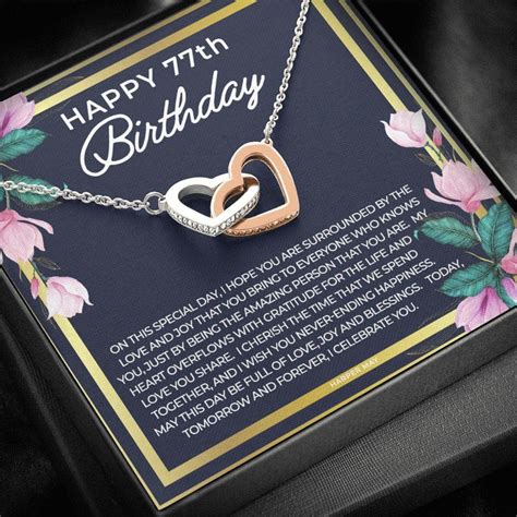 77th Birthday Necklace Turning 77 Years Old Birthday T Etsy