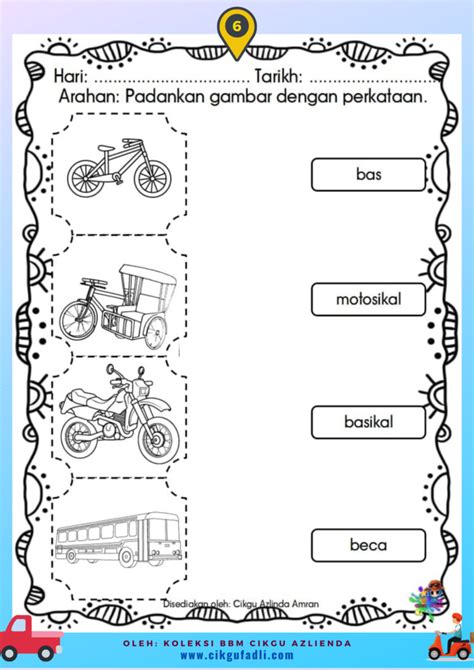 Lembaran Kerja Mewarna Kenderaan Darat Prasekolah Images And Photos