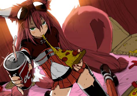 Pizza Kitsunemimi Original Characters Anime Anime Girls Wallpaper