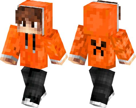 Guy With Orange Hoodie Minecraft Skin Minecraft Hub
